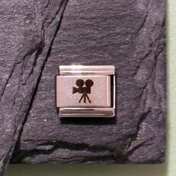 Movie Reel Projector Italian Charm Bracelet Link - Picture 1 of 1